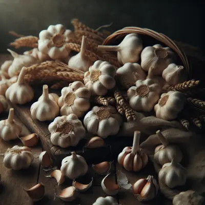 Georgia Fire Garlic growing in a garden