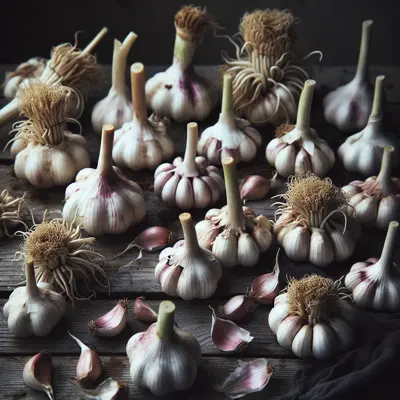 German Extra Hardy Garlic growing in a garden