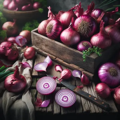 Red Baron Shallots growing in a garden