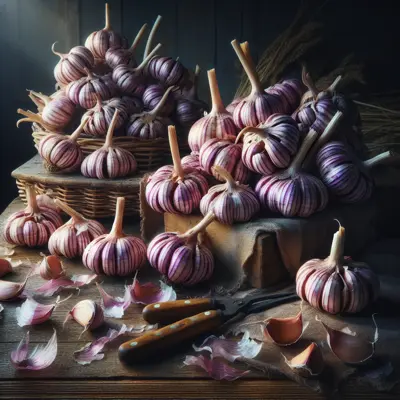 Siberian Garlic growing in a garden