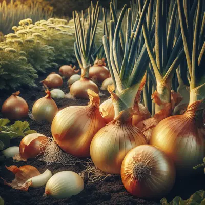 Vidalia Onion growing in a garden