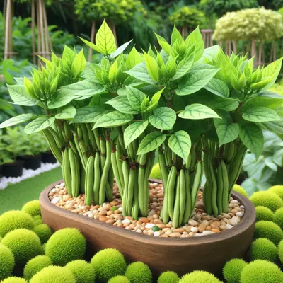Bush Lake Bean growing in a garden
