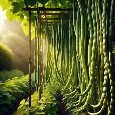 Fortex Pole Bean growing in a garden