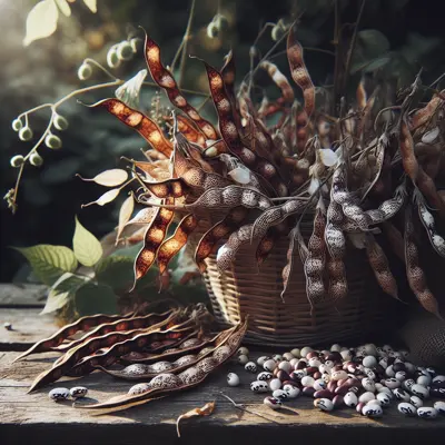 Jacob's Cattle Bush Bean growing in a garden