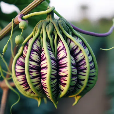 Purple Top Turnip Bean growing in a garden