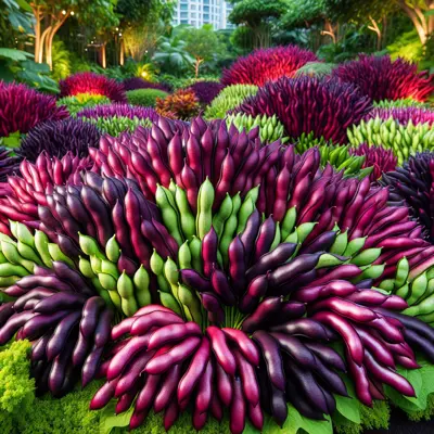 Royal Burgundy Bush Bean growing in a garden