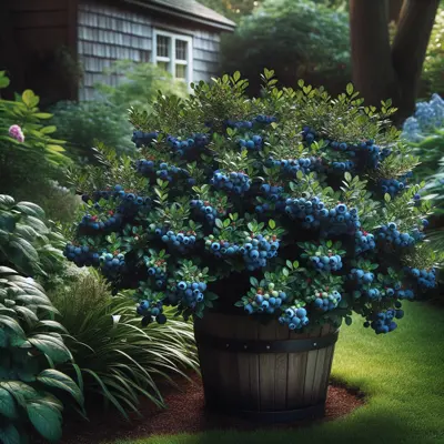 Elliott Blueberry growing in a garden