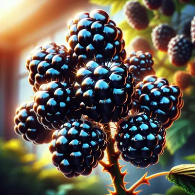 Kiowa Thornless Blackberry growing in a garden