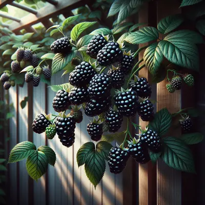 Natchez Thornless Blackberry growing in a garden