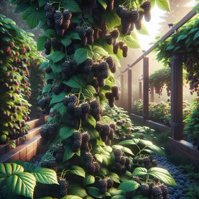 Prime-Ark Freedom Blackberry growing in a garden