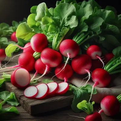 Cherry Belle Radish growing in a garden
