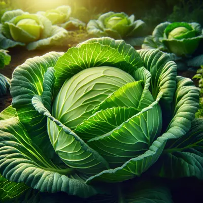 Golden Acre Cabbage growing in a garden