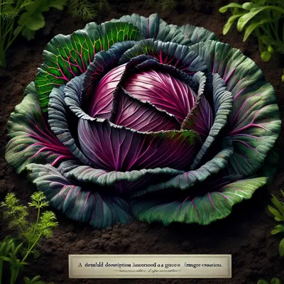 Red Acre Cabbage growing in a garden