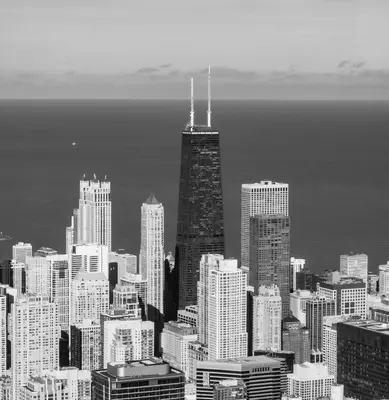 Willis tower in grayscale photography