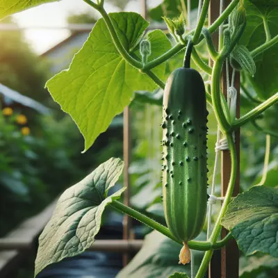 Muncher Cucumber growing in a garden