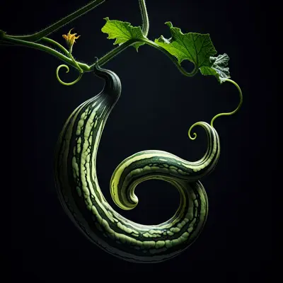 Painted Serpent Cucumber growing in a garden