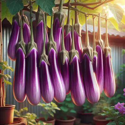 Chinese Long growing in a garden