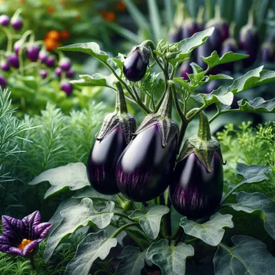 Dusky F1 growing in a garden