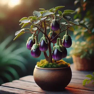 Japanese Purple Pickling growing in a garden