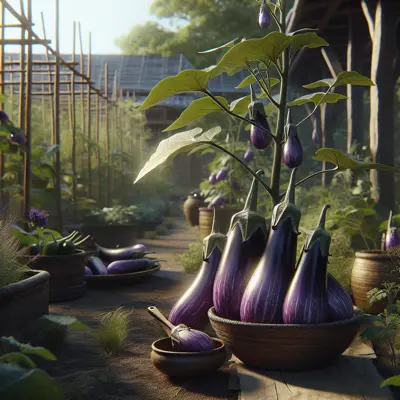 Long Purple growing in a garden