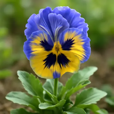 Frizzle Sizzle Yellow-Blue Swirl flower variety
