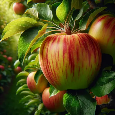 Honeycrisp Apple growing in a garden