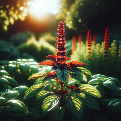 Cardinal Basil growing in a garden