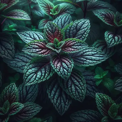 Chocolate Mint growing in a garden