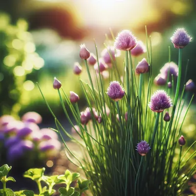 Common Chives growing in a garden