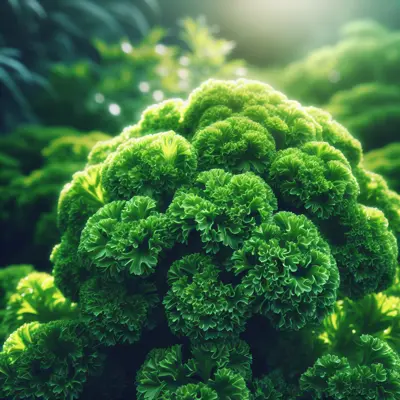 Curly Parsley growing in a garden