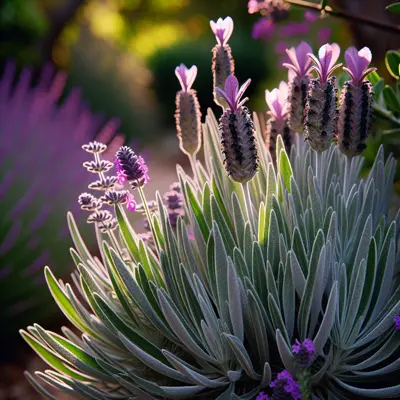 French Lavender growing in a garden