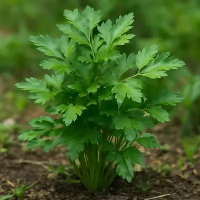 Giant of Italy herb growing in a garden