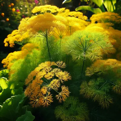 Gourmet Gold Dill growing in a garden