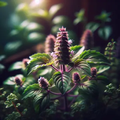 Holy Basil growing in a garden