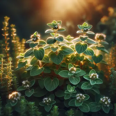 Italian Large Leaf Oregano growing in a garden