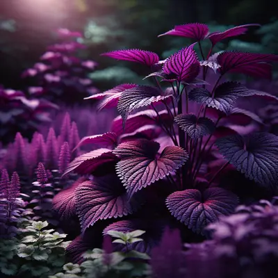 Japanese Shiso Purple growing in a garden
