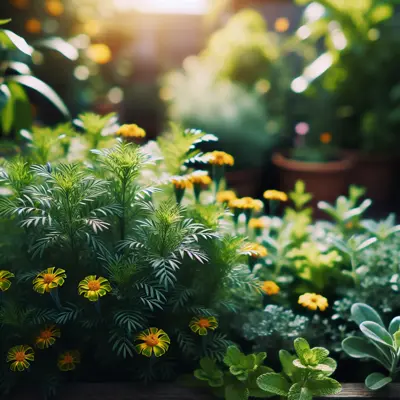 Mexican Mint Marigold growing in a garden