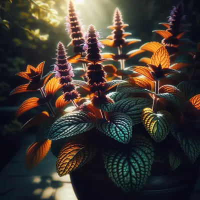 Orange Mint growing in a garden
