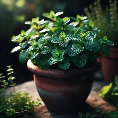 Peppermint growing in a garden