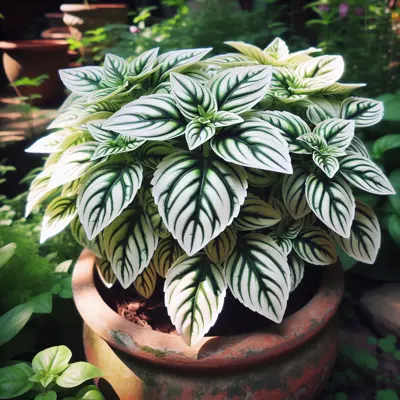 Pesto Perpetuo Basil growing in a garden