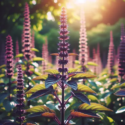Thai Basil growing in a garden
