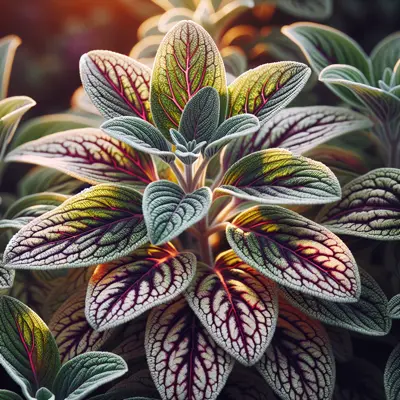 Variegated Sage growing in a garden