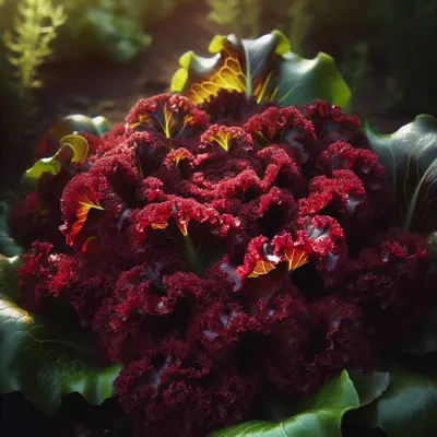 Lollo Rosso growing in a garden