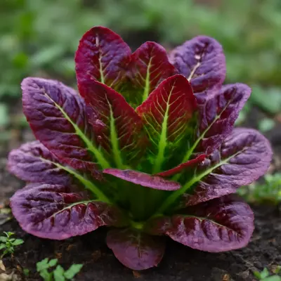 Red Cloud lettuce growing in a garden