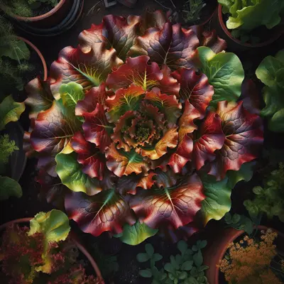 Red Leaf Lettuce growing in a garden
