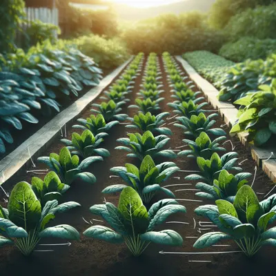 Spinach growing in a garden