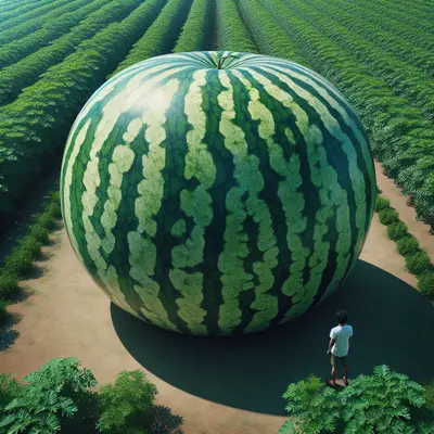 Ali Baba Watermelon growing in a garden