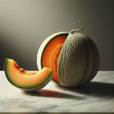 Charentais Cantaloupe growing in a garden