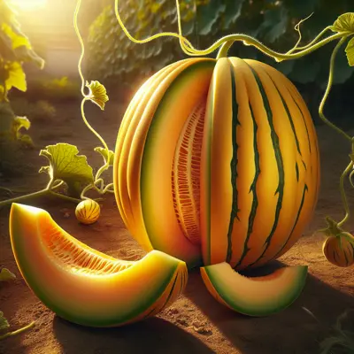 Crenshaw Melon growing in a garden