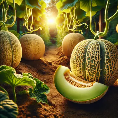 Galia Melon growing in a garden